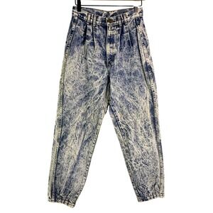 Vtg Chic Jeans sz 12 High Waist barrel tapered Acid Wash Pleated Mom bareback